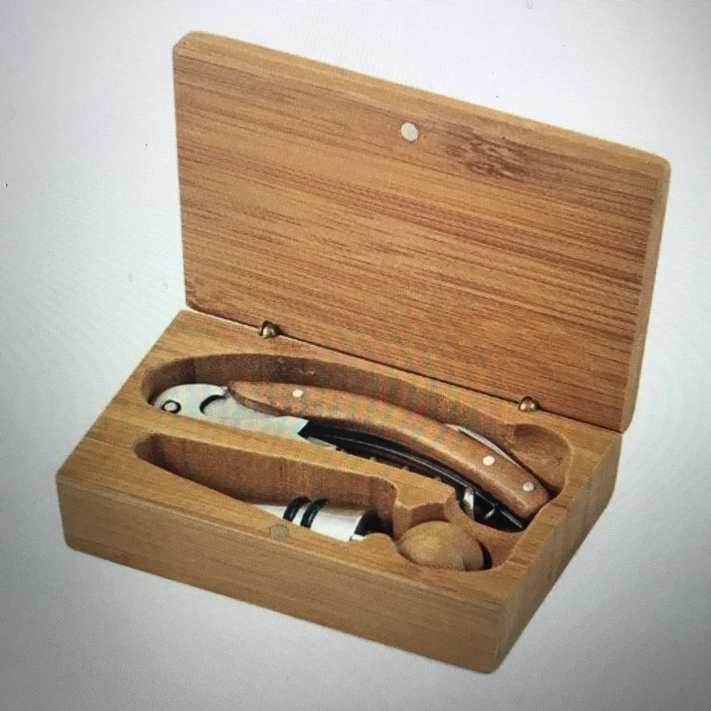 Keepsake 2-piece Bamboo Accessory Set Corkscrew and Stopper